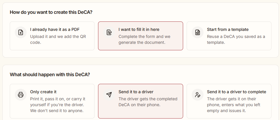 The choice in the portal: how to create the DeCA and what to do with it